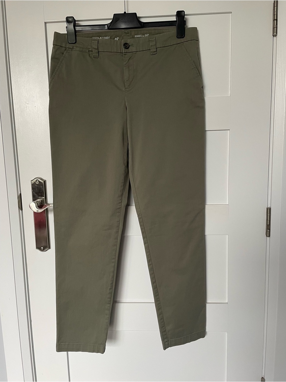 Ladies Olive Green Straight Chino Pants by GAP